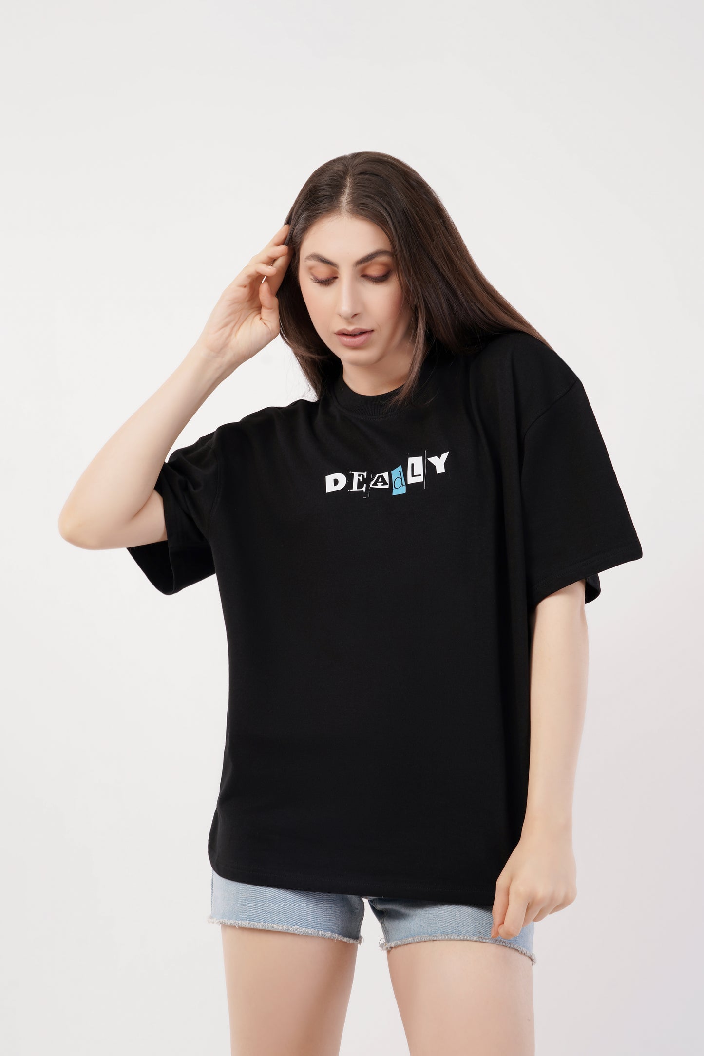 Unisex "Deadly" Black Oversized T-Shirt