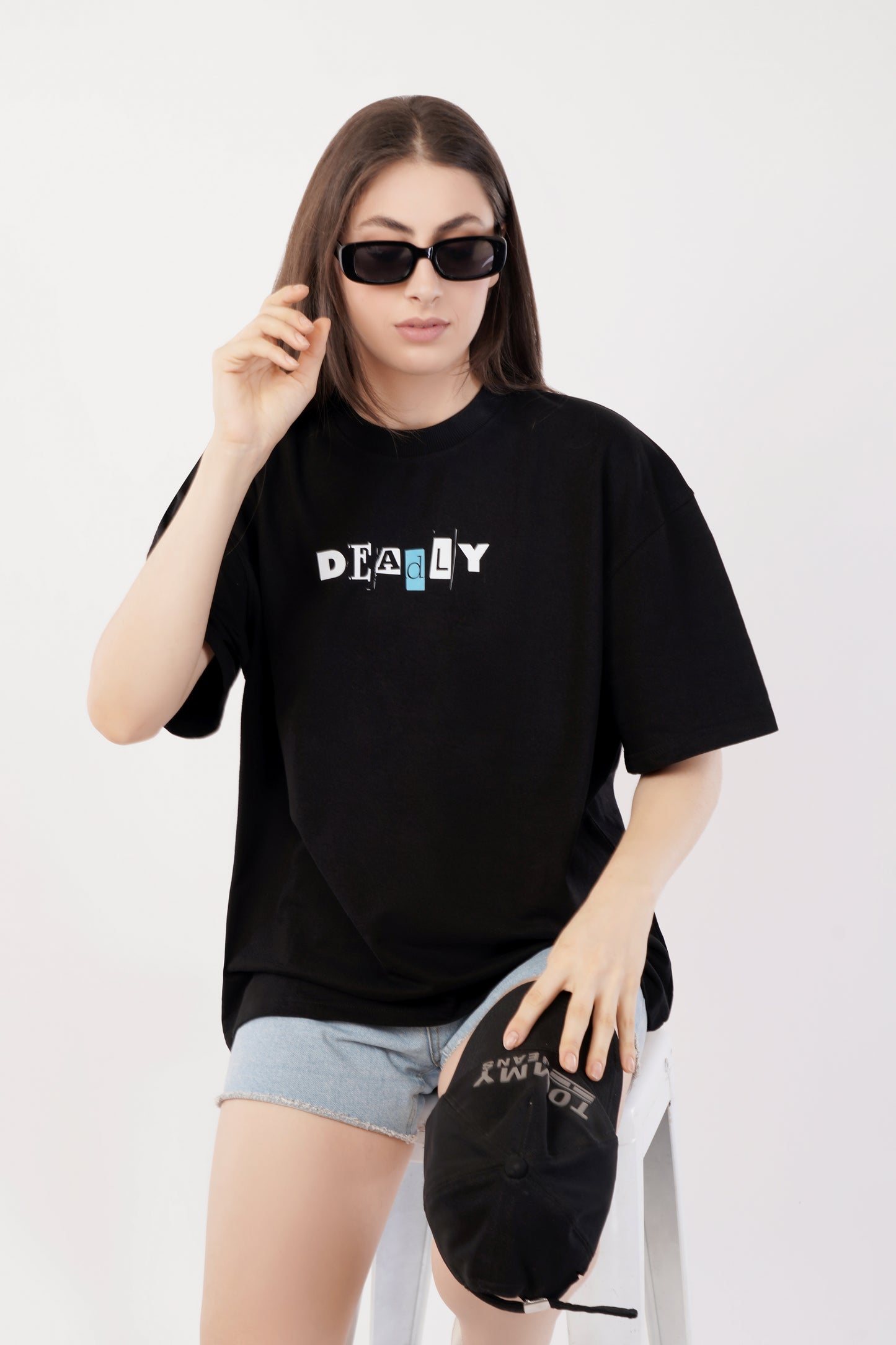 Unisex "Deadly" Black Oversized T-Shirt