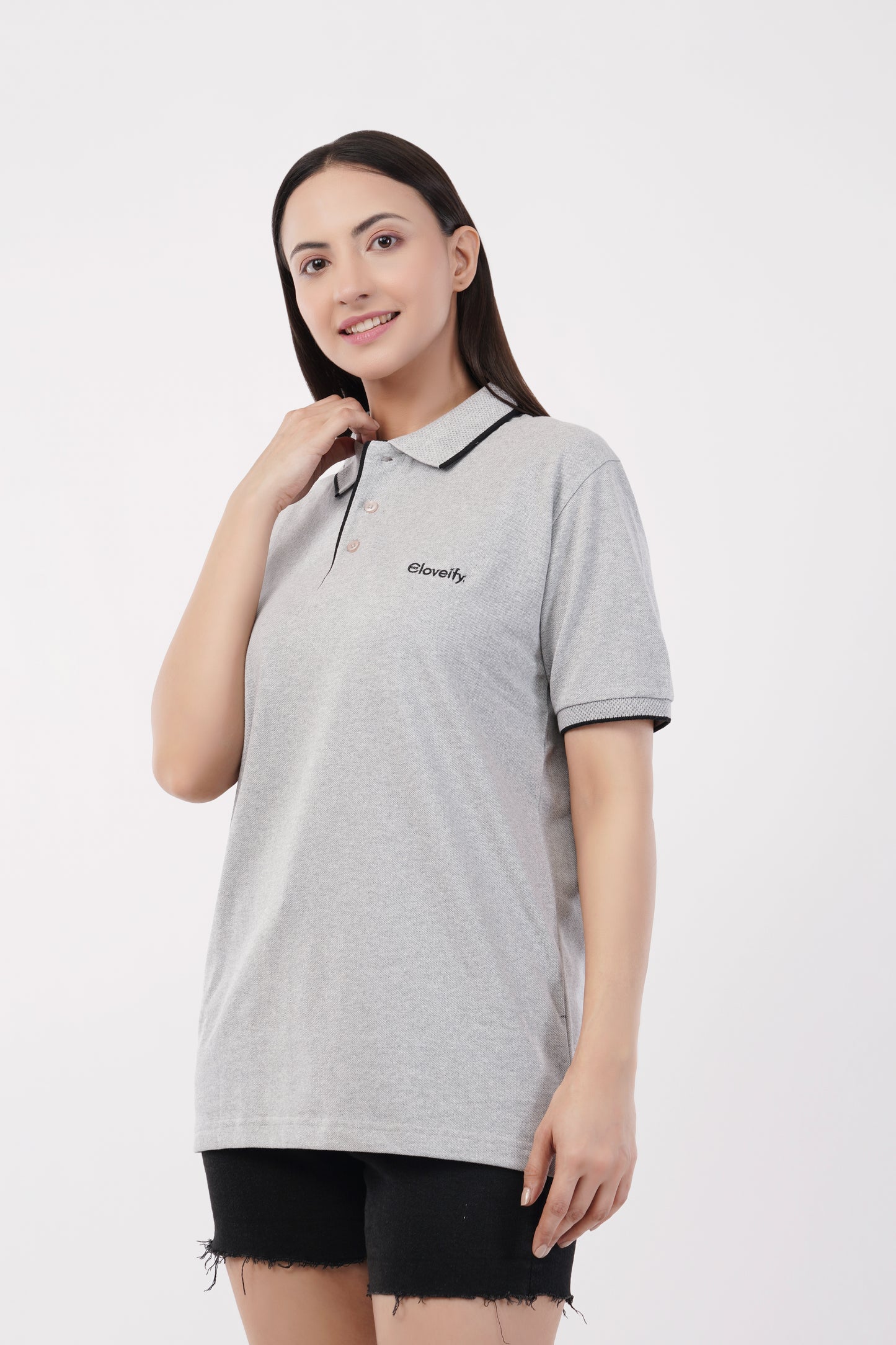 Unisex Grey Polo T-Shirt