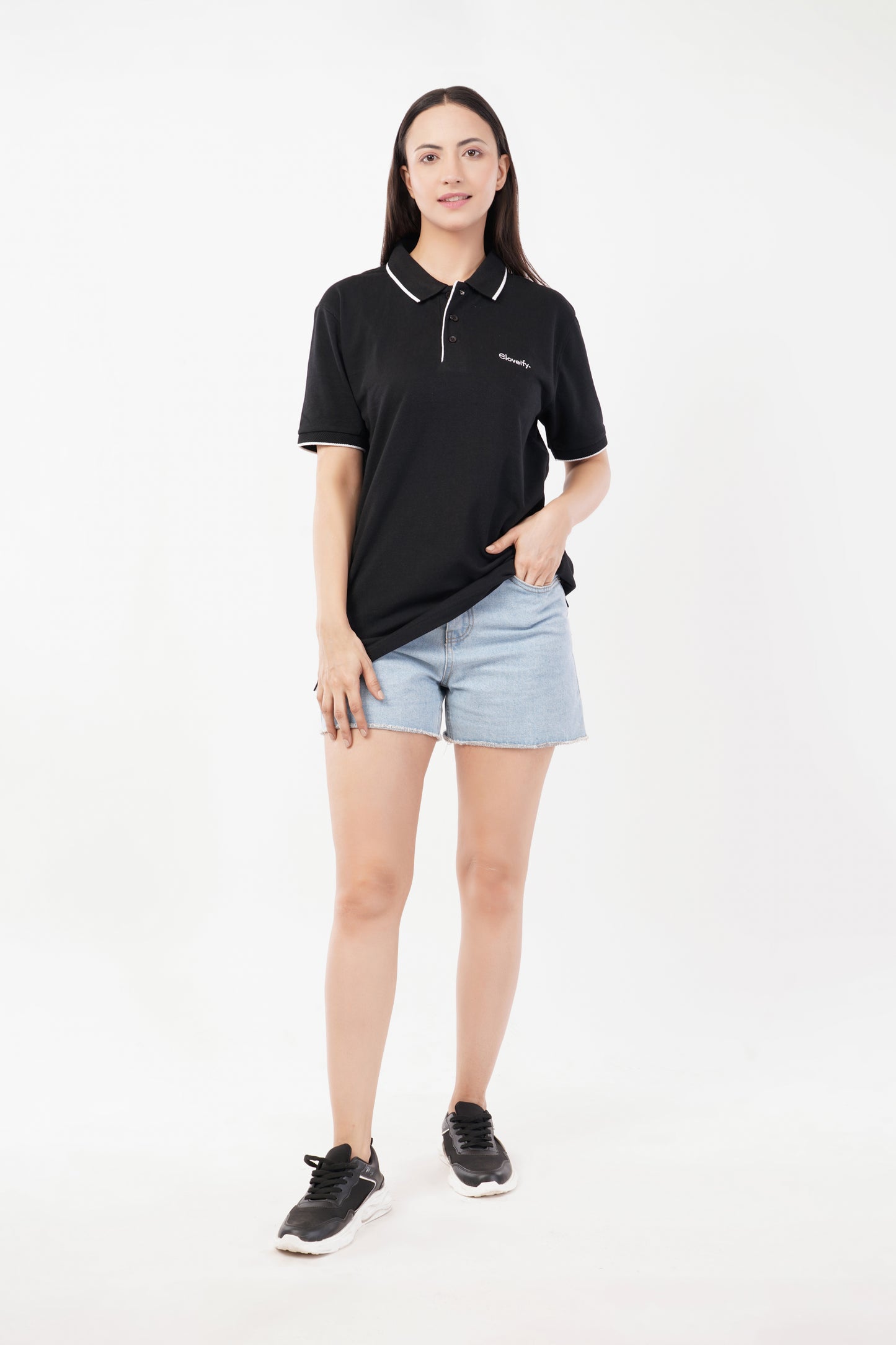 Unisex Black Polo T-Shirt