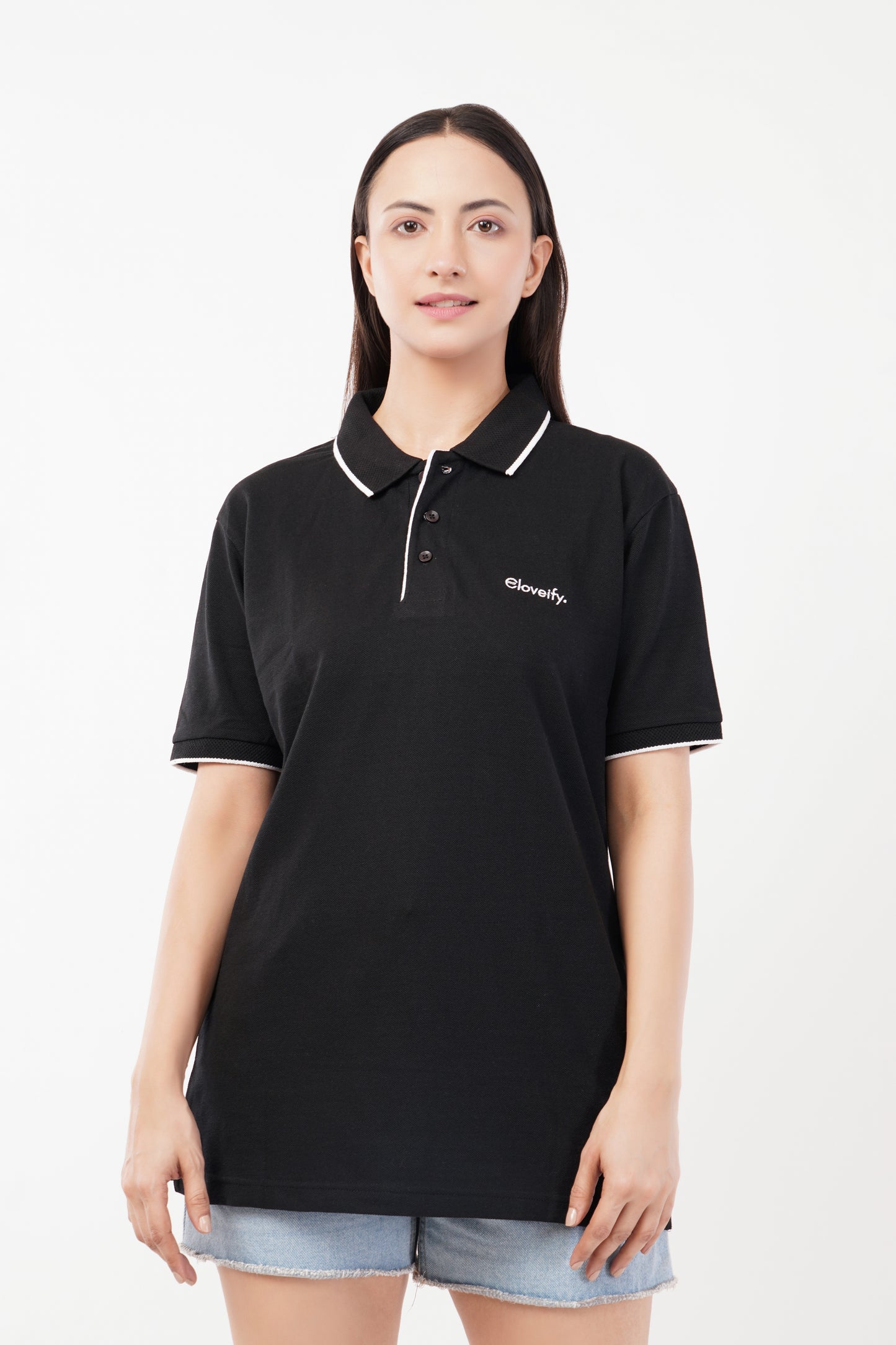 Unisex Black Polo T-Shirt