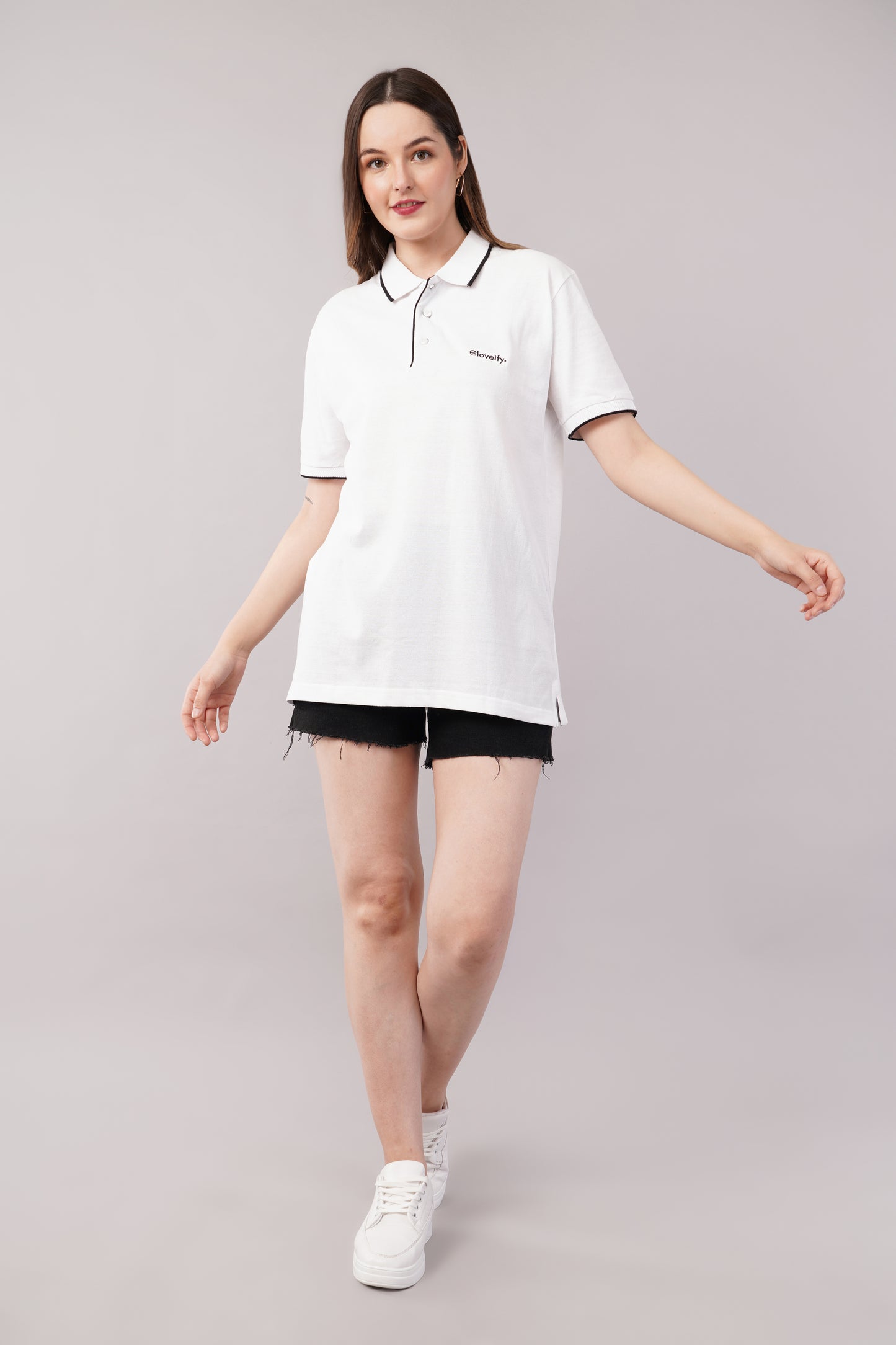 Unisex White Polo T-Shirt
