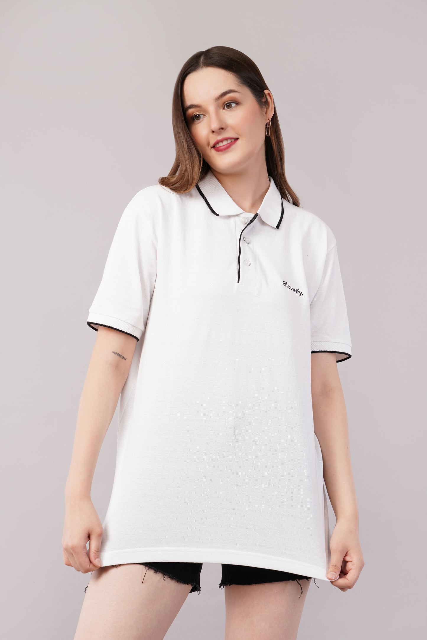 Unisex White Polo T-Shirt