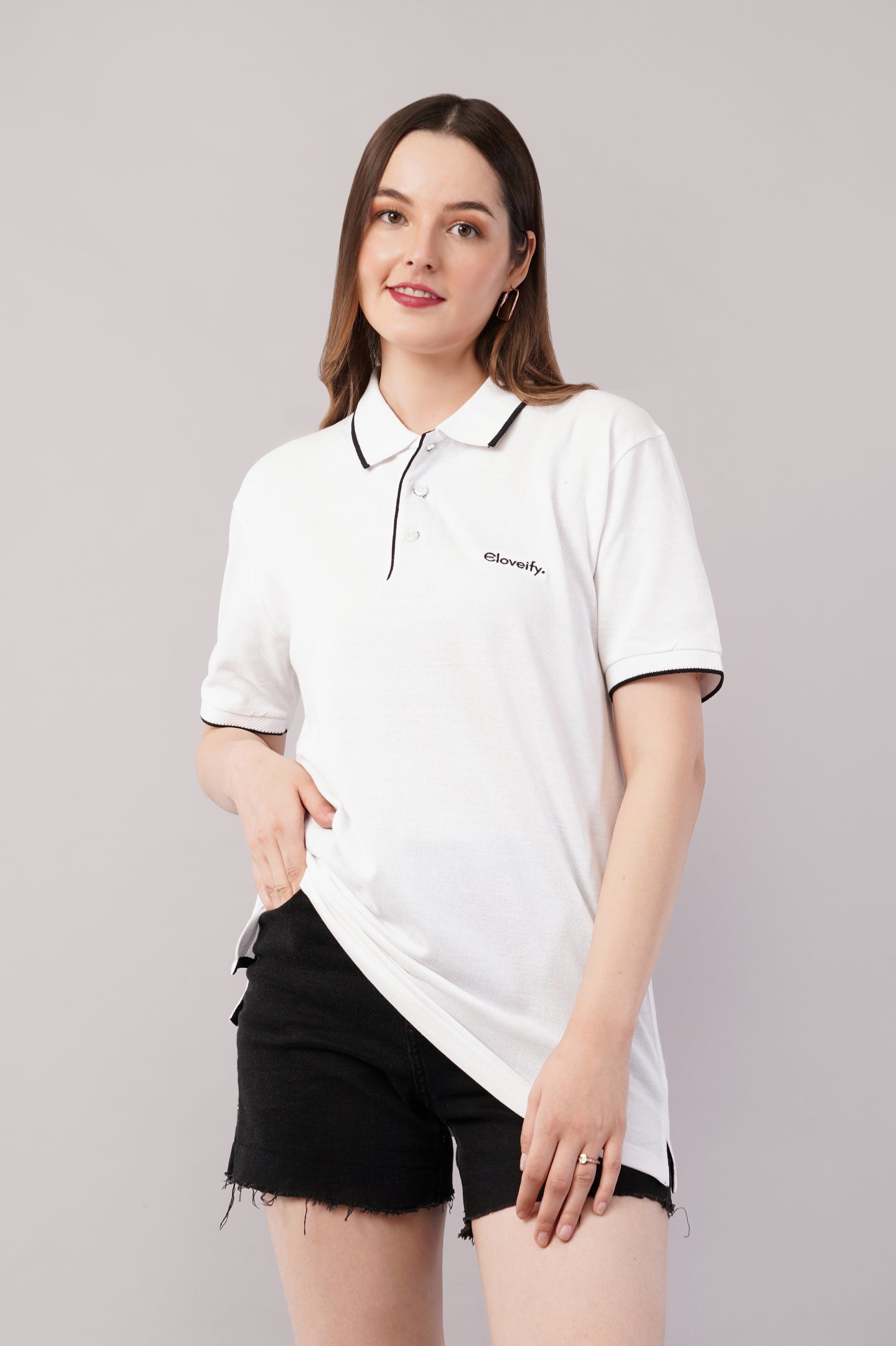 Unisex White Polo T-Shirt