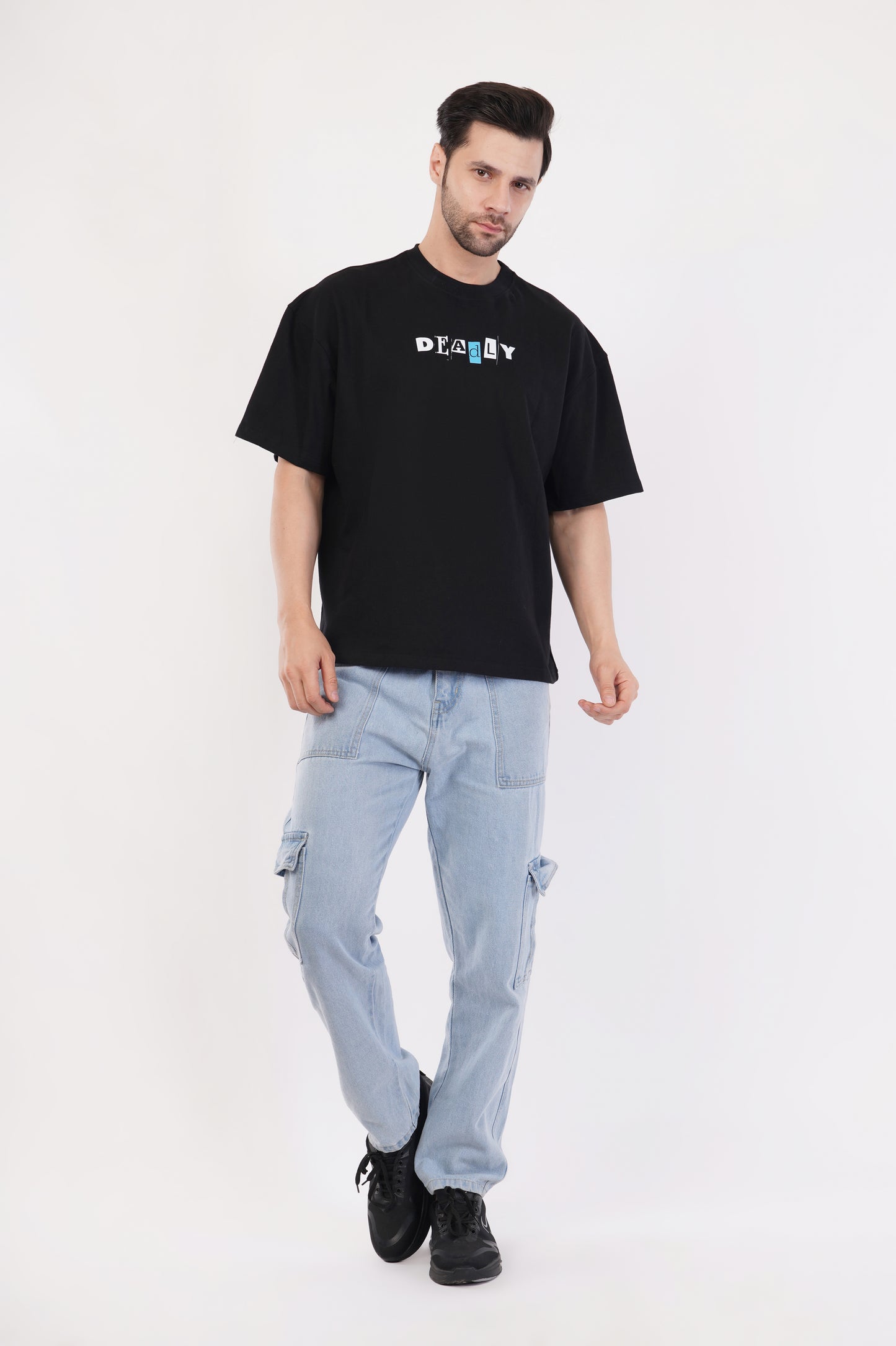 Unisex "Deadly" Black Oversized T-Shirt