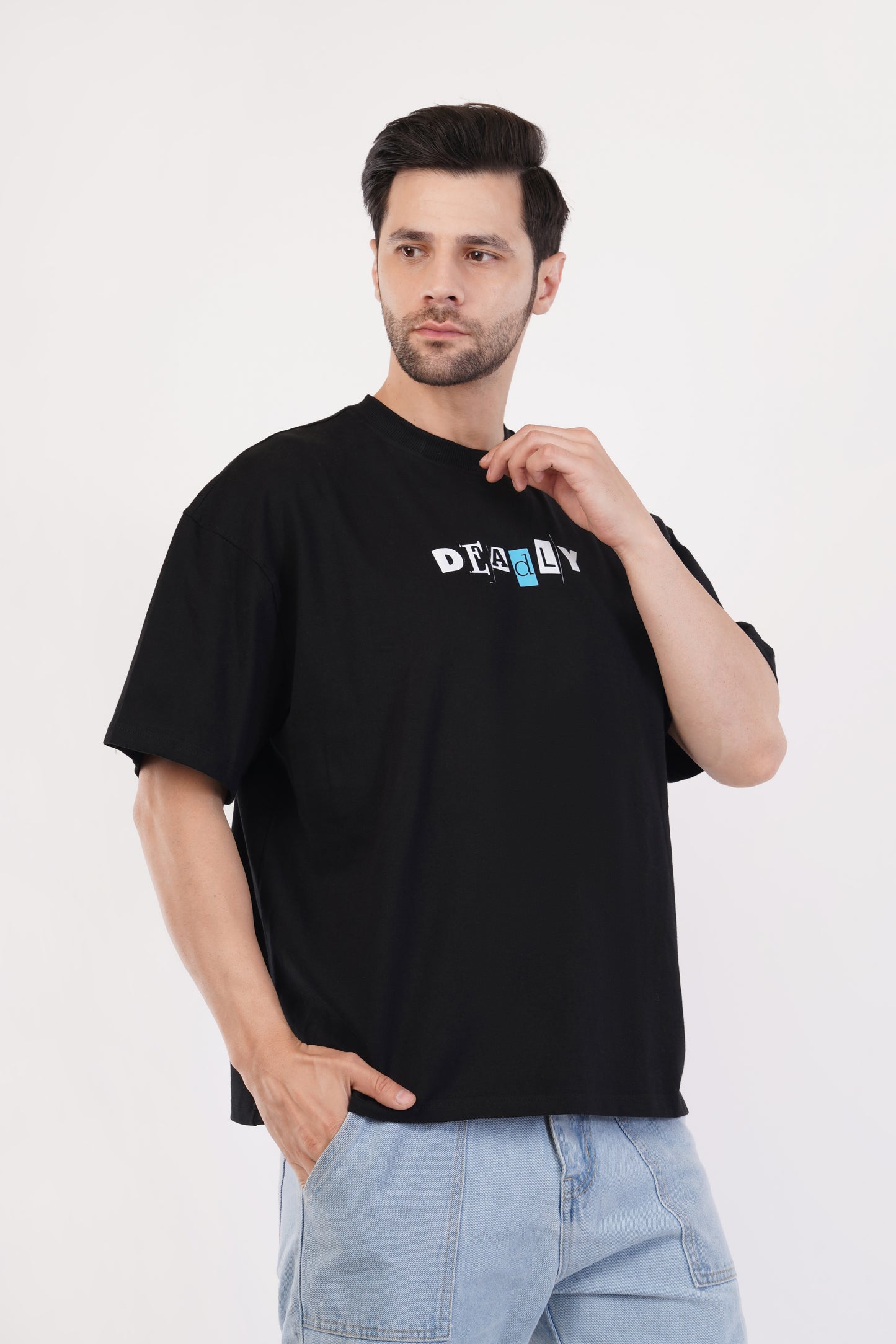 Unisex "Deadly" Black Oversized T-Shirt