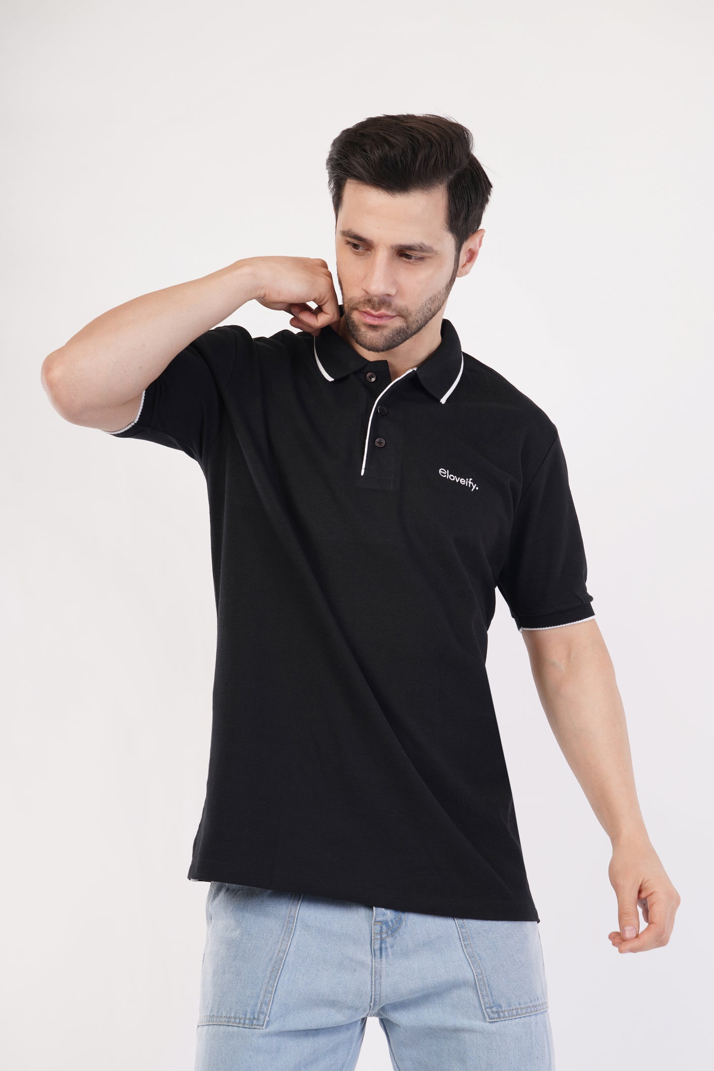 Unisex Black Polo T-Shirt
