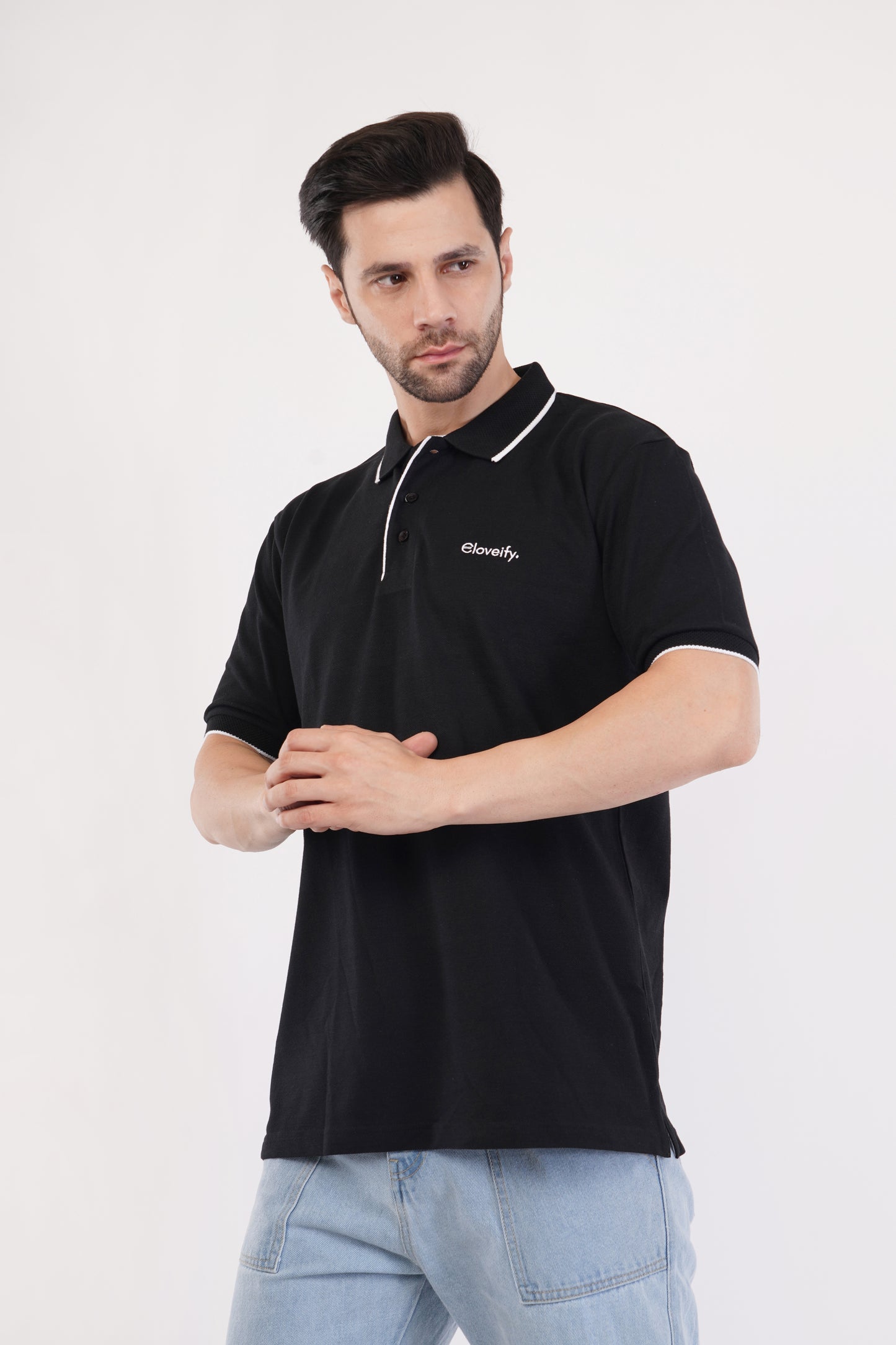 Unisex Black Polo T-Shirt