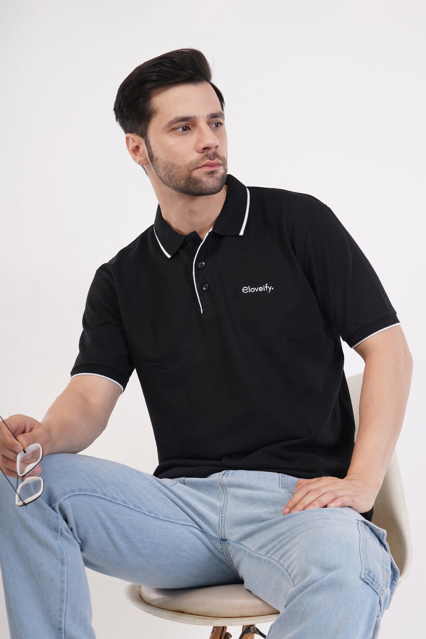 Unisex Black Polo T-Shirt