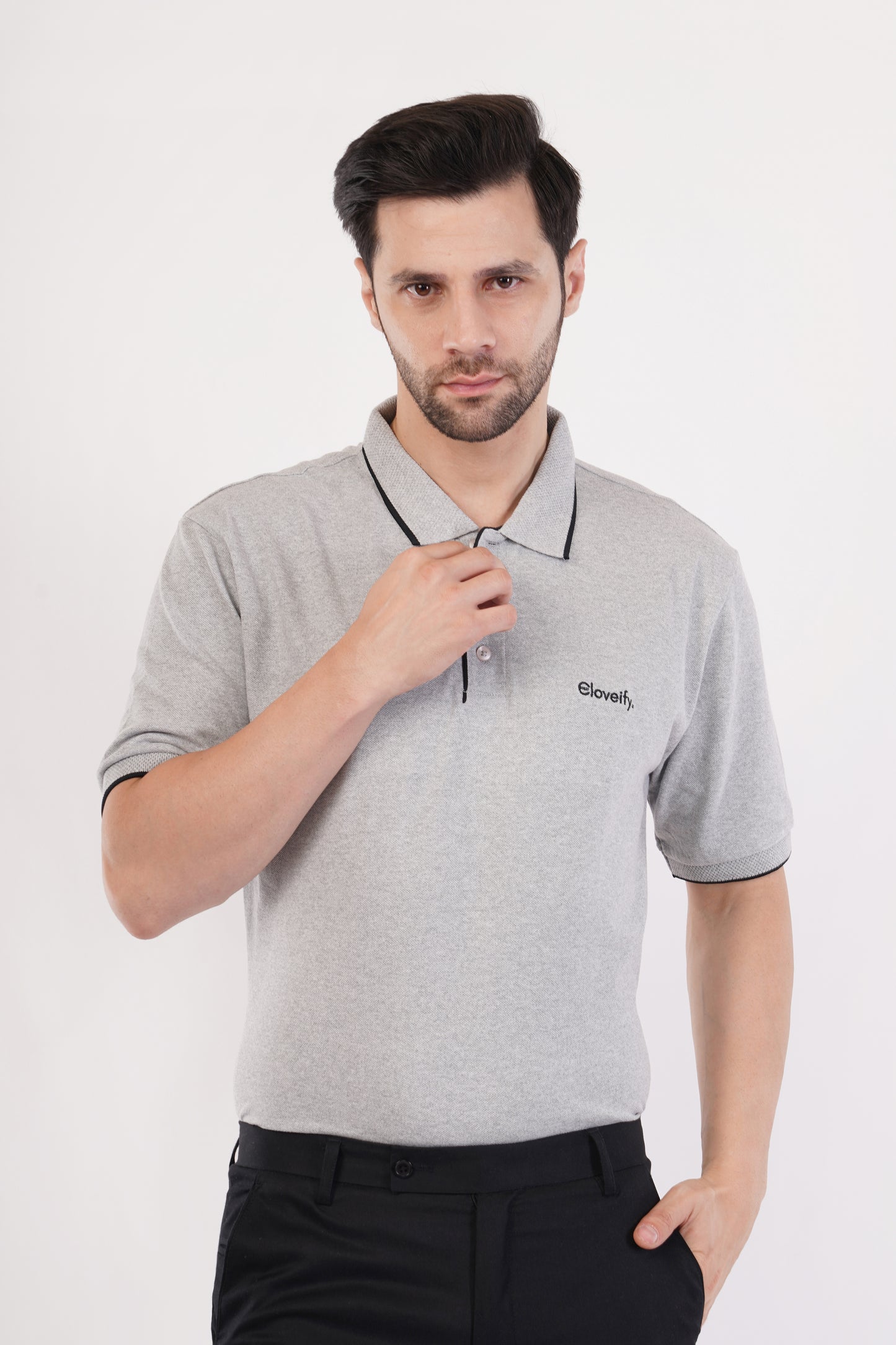 Unisex Grey Polo T-Shirt