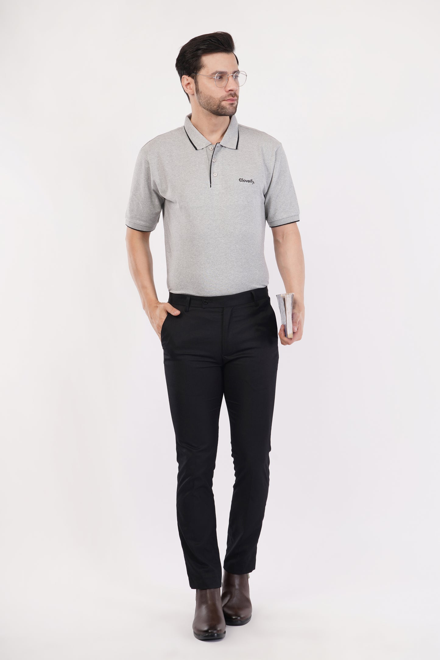 Unisex Grey Polo T-Shirt