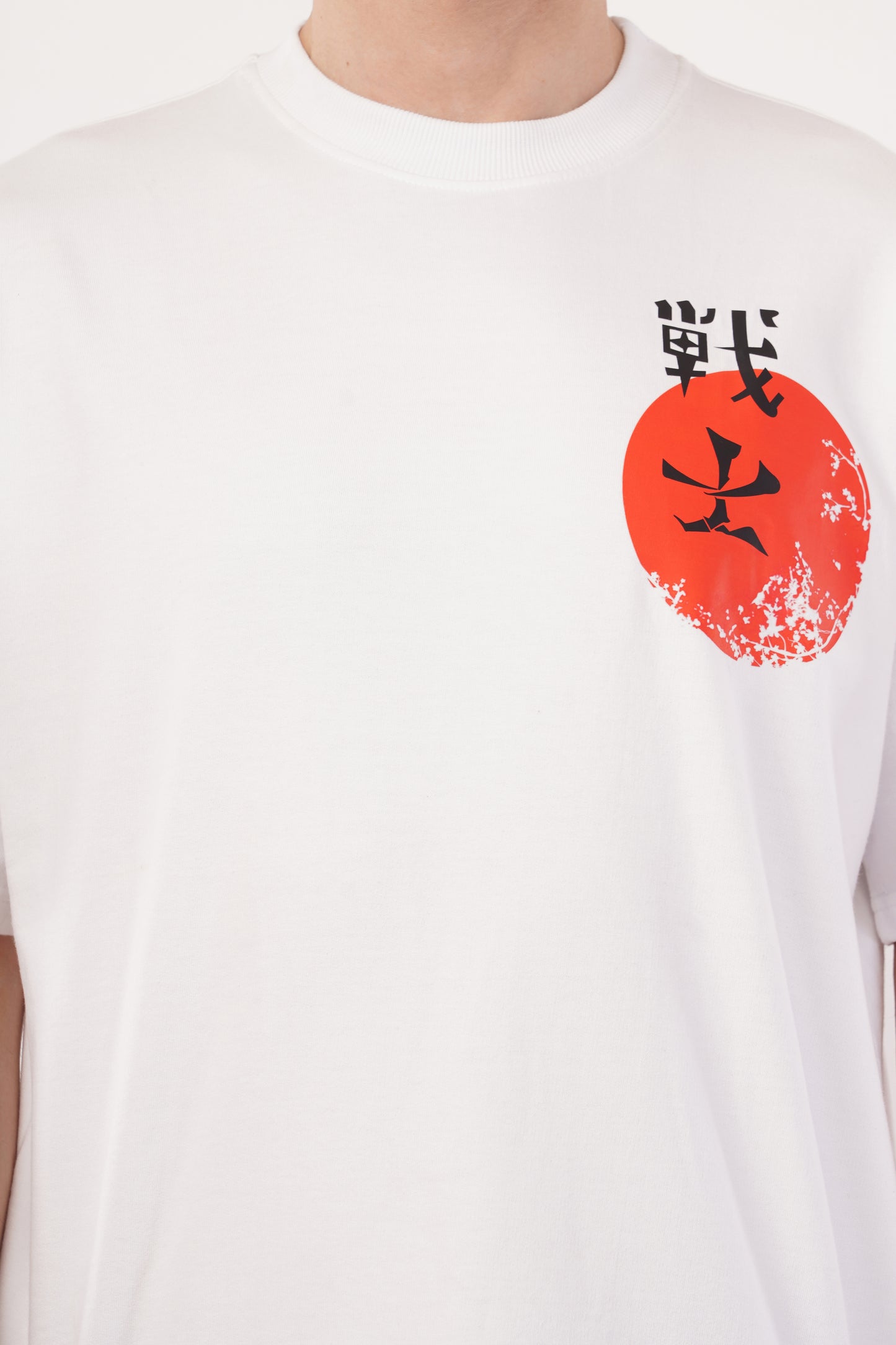 Unisex Japanese "Warrior" White Oversized T-Shirt