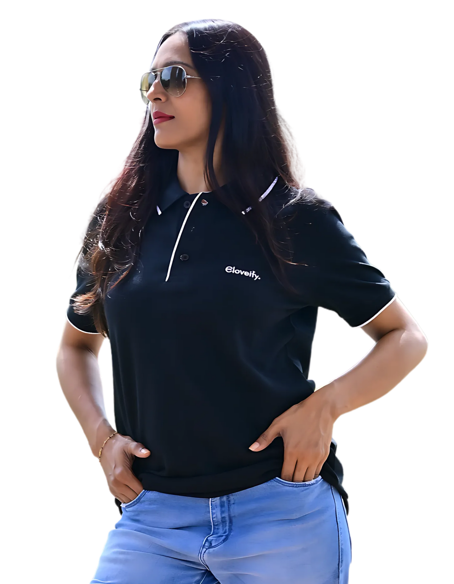 Unisex Black Polo T-Shirt