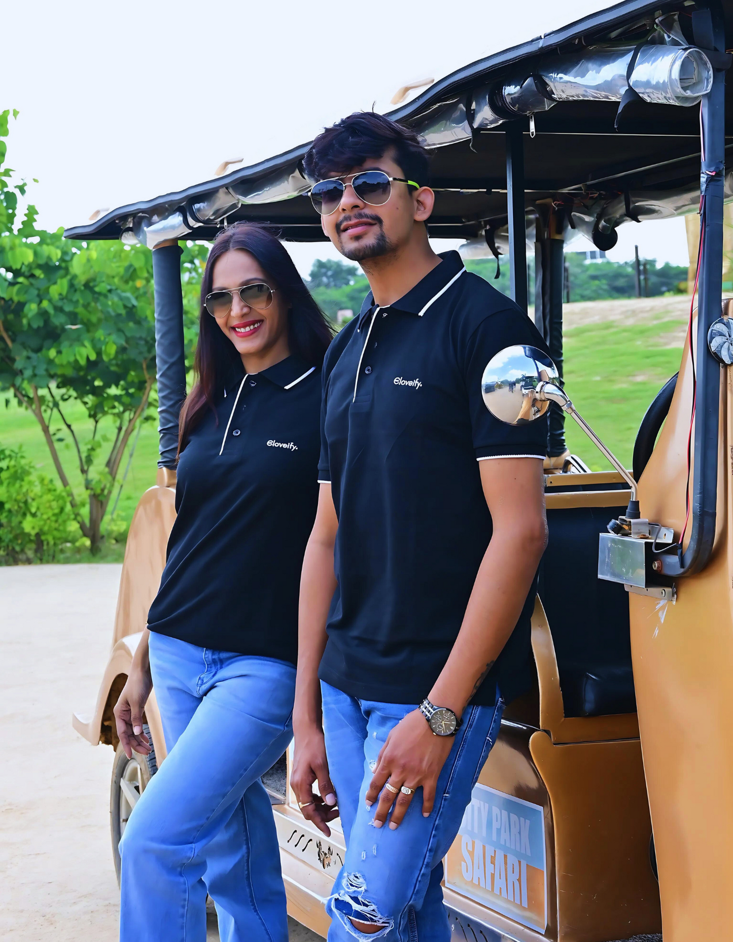 Unisex Black Polo T-Shirt