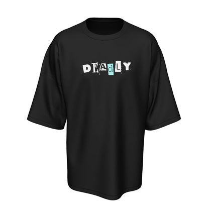 Unisex "Deadly" Black Oversized T-Shirt